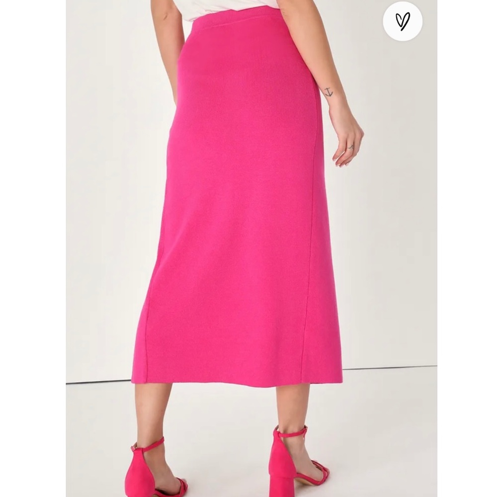 Lulu's Hot Pink Maxi Skirt - Picture 3 of 3